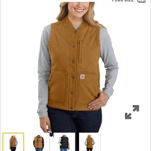 WOMEN'S RUGGED FLEX® RELAXED FIT CANVAS INSULATED RIB COLLAR VEST